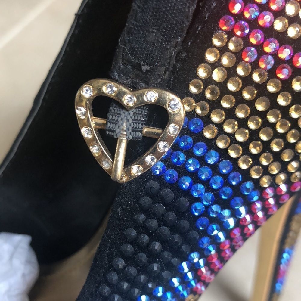 RHINESTONE Colorful Rhinestone Heels! Only The Shoes! ( Clutch Not Including) - Picture 4 of 7